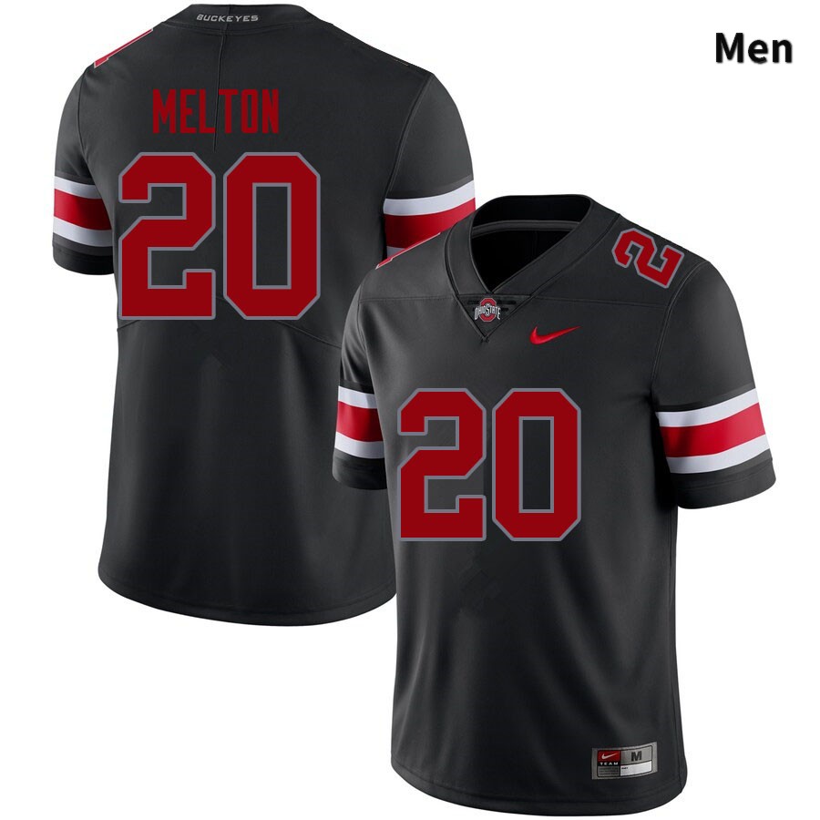 Ohio State Buckeyes Mitchell Melton Men's #20 Blackout Authentic Stitched College Football Jersey